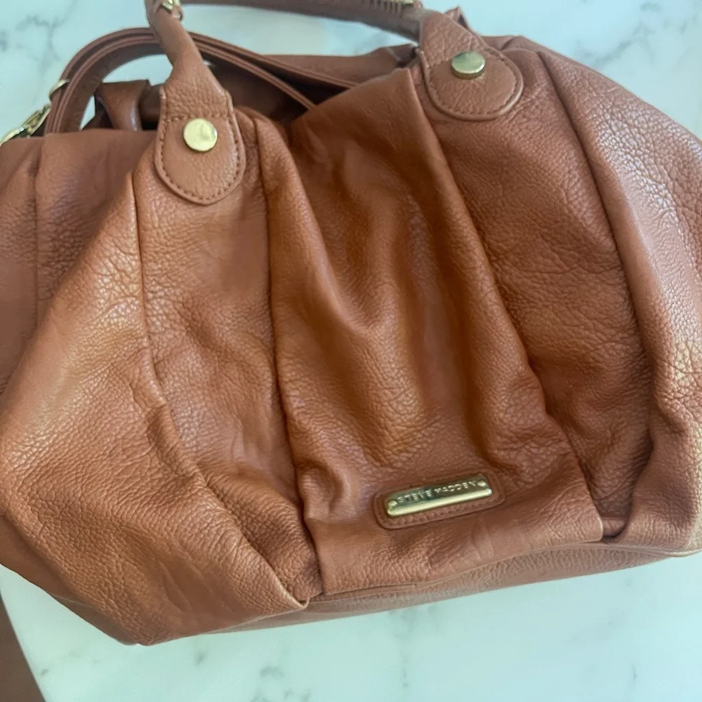Steve Madden Brown Leather Satchel - Picture 1 of 4